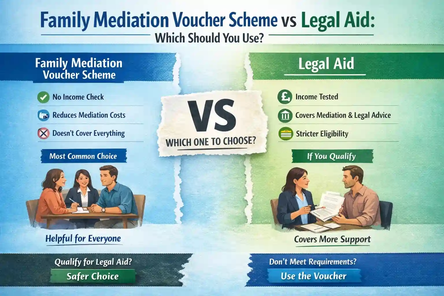 Family Mediation Voucher Scheme vs Legal Aid: Which Should You Use Wigan?